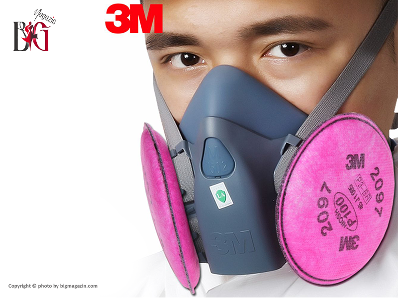 ماسک تنفسی فیلتر دار نیم صورت 3M مدل 7502 