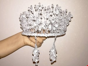 ست تاج عروس با گوشواره کد A 10